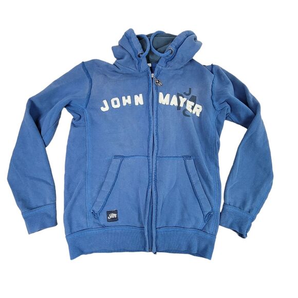 John Mayer Official Musical Sound Concert Tour Zip up Hoodie Womens SM Blue - Picture 1 of 10